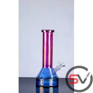 IRIDESCENT GLASS BEAKER WATER PIPE 10inch